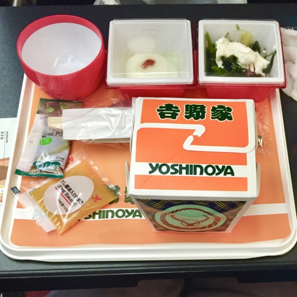 JAL in flight meal -Kinaishoku with Yoshinoya