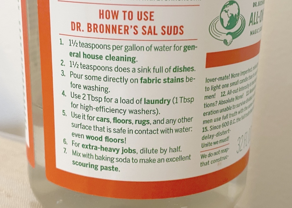 Dr.Bronner’s Sal Suds-How to use