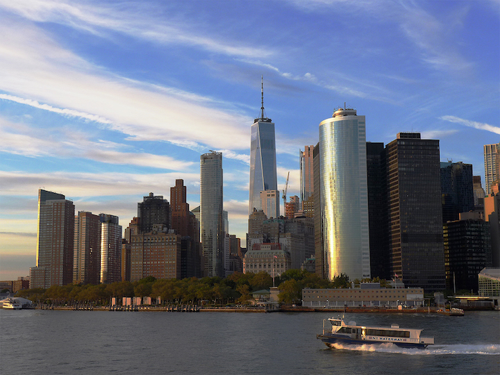 Financial district high-rise buildings of manhattan