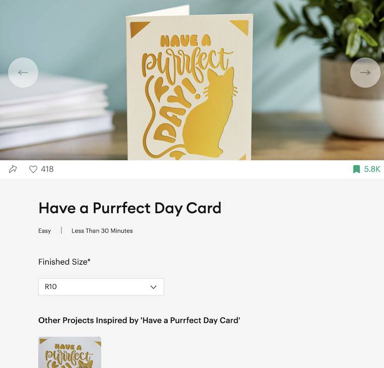 Cricut Access Cat card