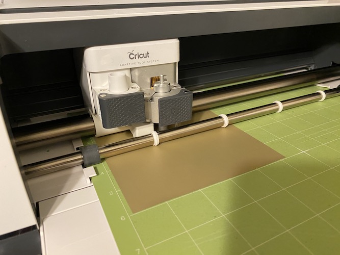 Cricut is cutting iron on sheet 